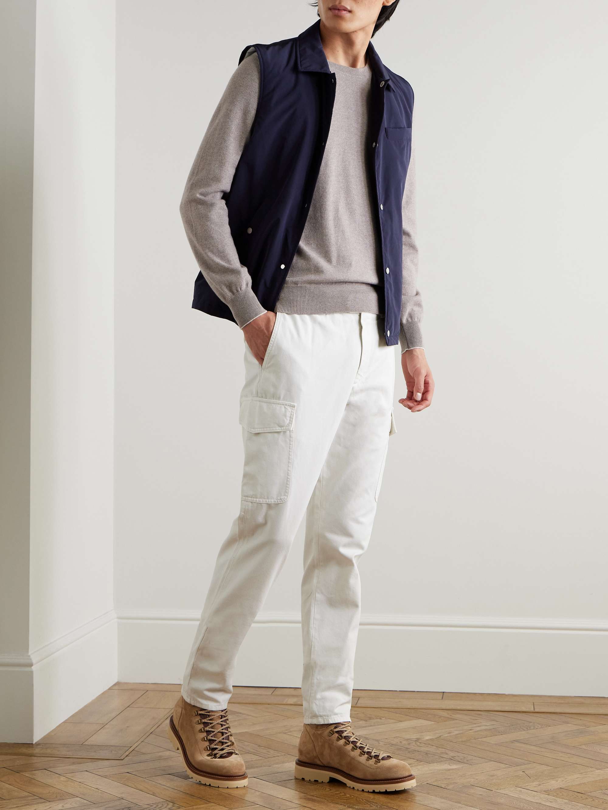BRUNELLO CUCINELLI Straight-Leg Cotton-Gabardine Cargo Trousers