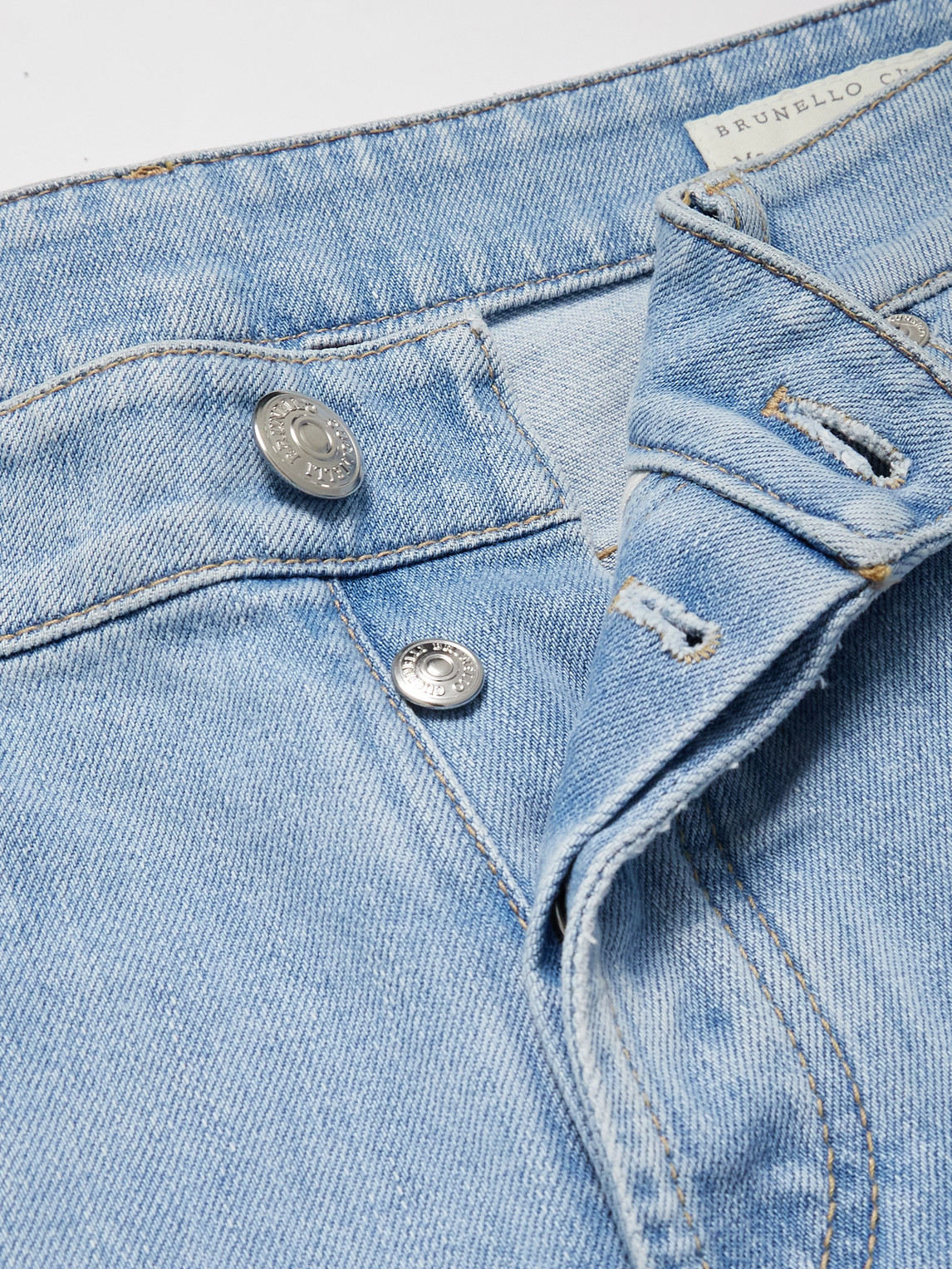 Brunello Cucinelli Slim-fit Straight-leg Logo-embroidered Jeans In Blue