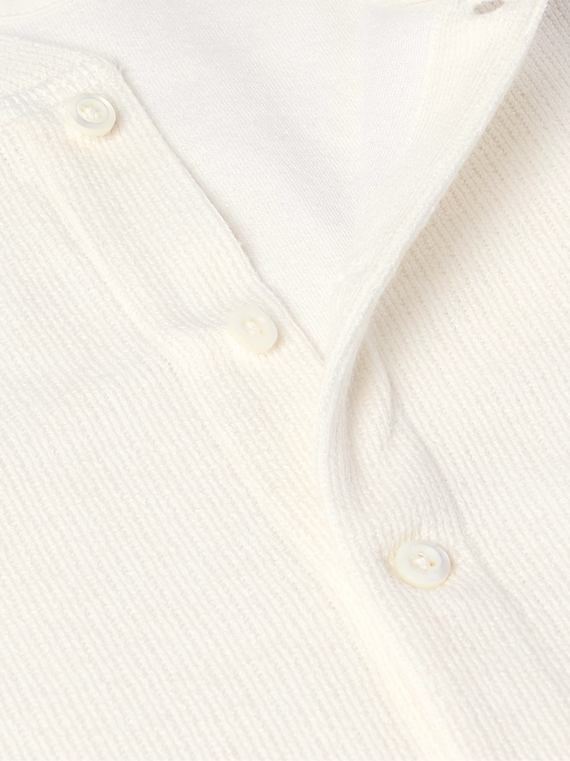 Brunello Cucinelli Ribbed Cotton And Linen-blend Henley T-shirt In White