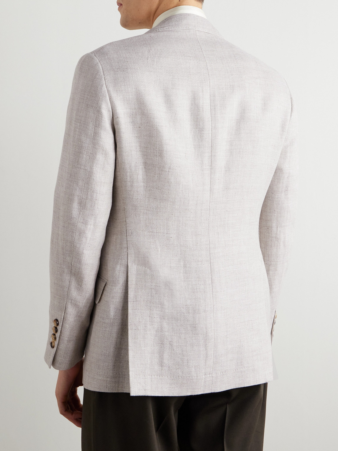 BRUNELLO CUCINELLI LINEN, WOOL AND SILK-BLEND BLAZER