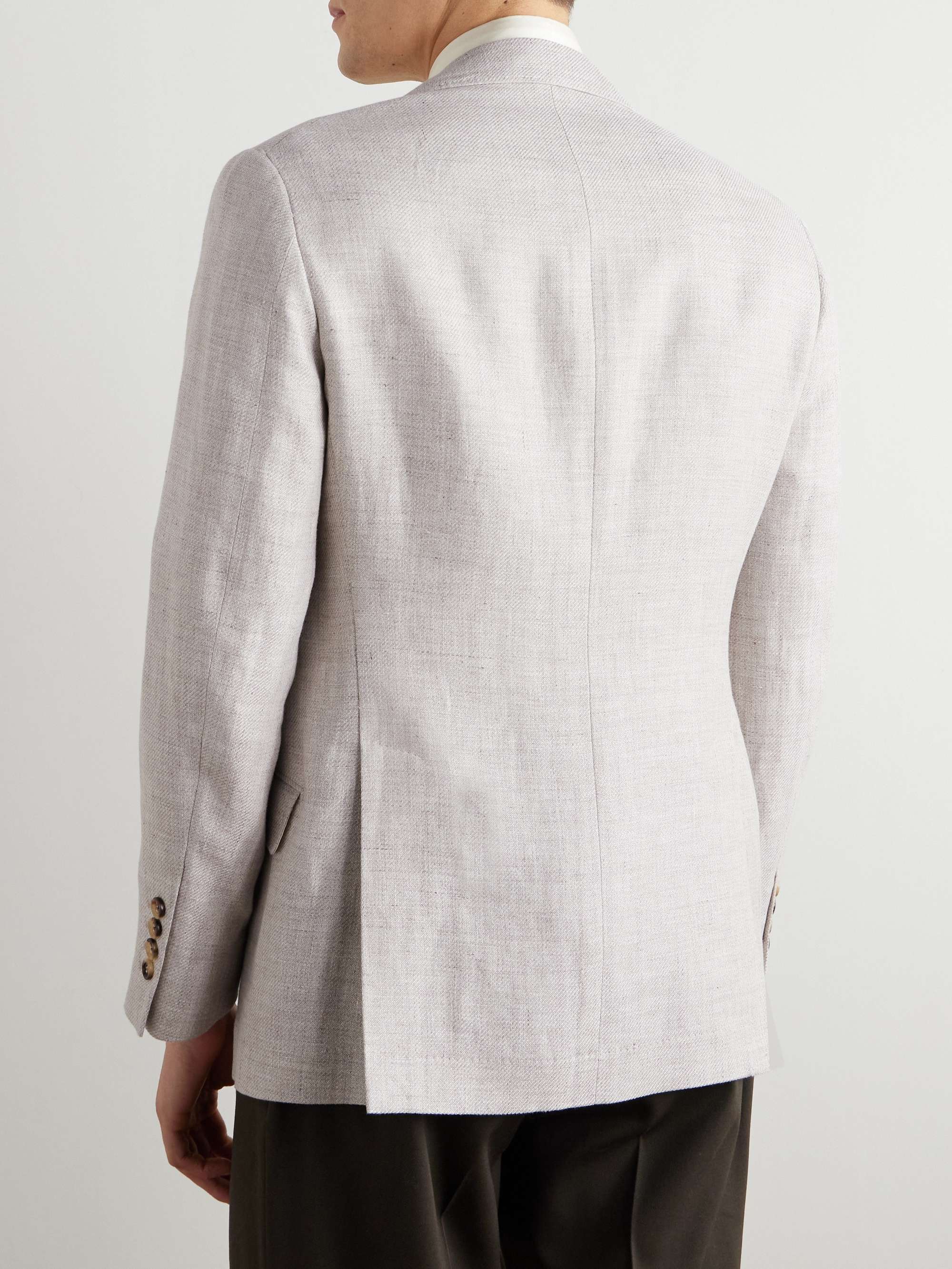 BRUNELLO CUCINELLI Slim-Fit Linen, Wool and Silk-Blend Blazer