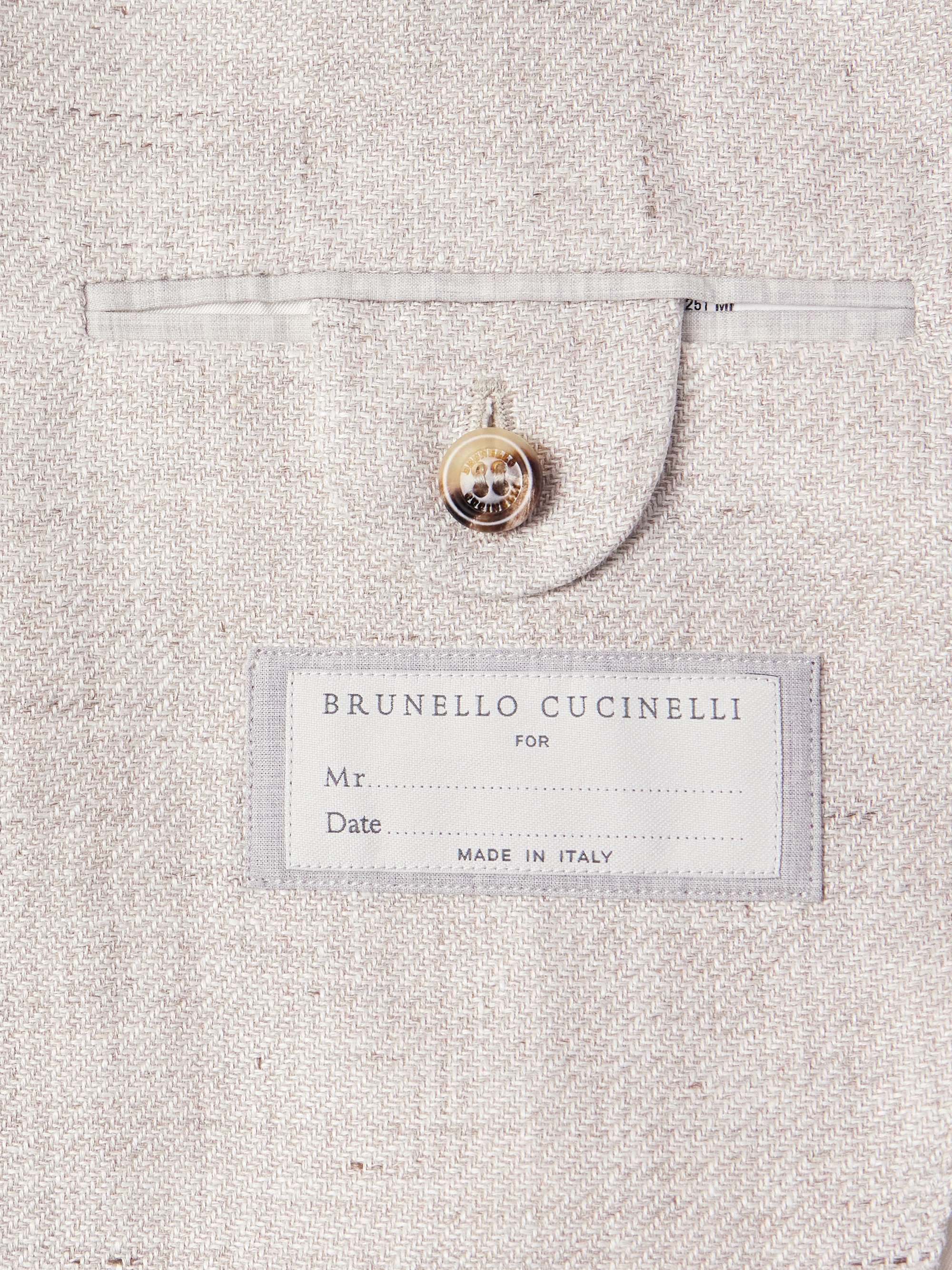 BRUNELLO CUCINELLI Slim-Fit Linen, Wool and Silk-Blend Blazer