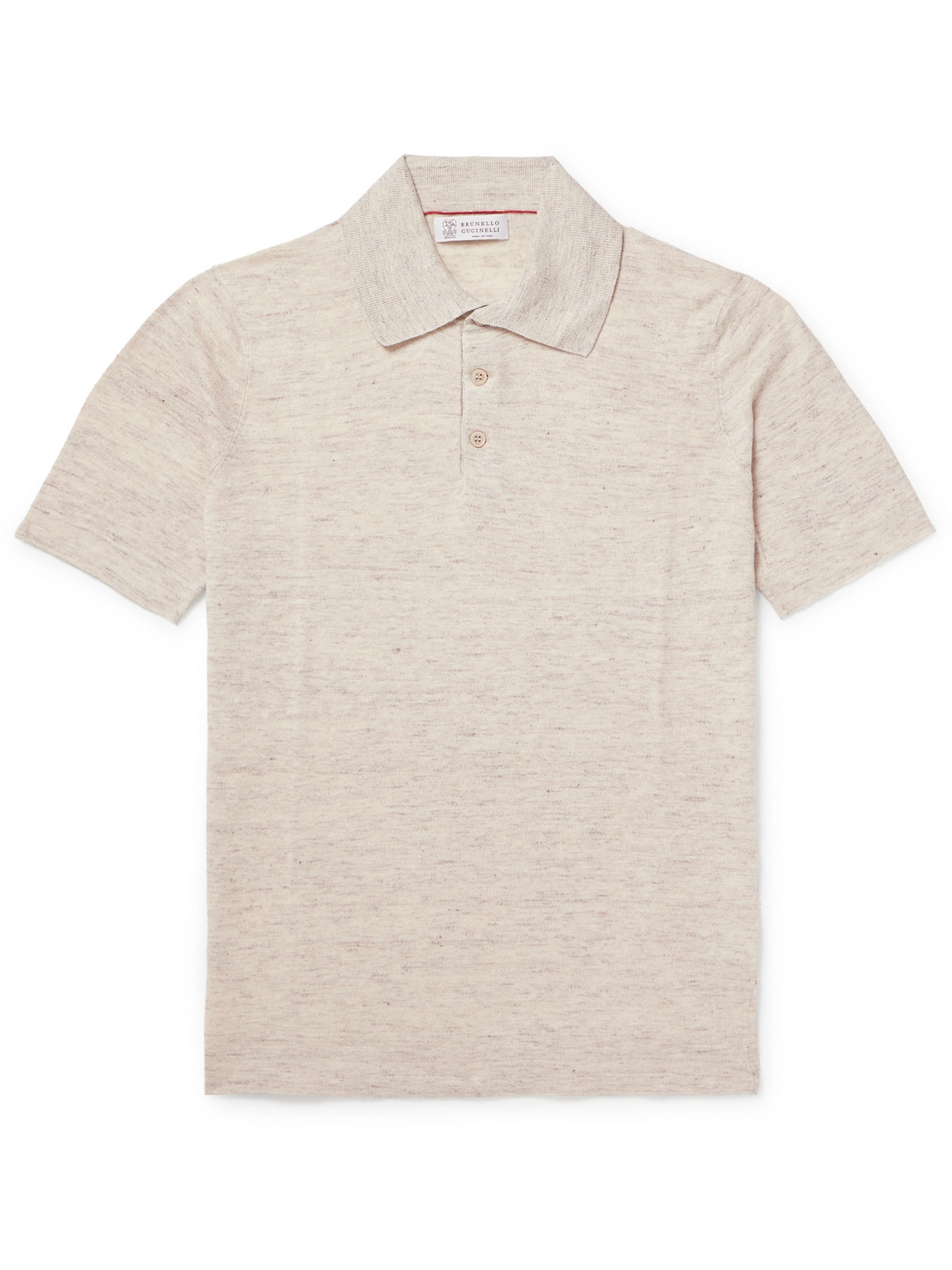 Brunello Cucinelli Mélange Linen and Cotton-Blend Polo Shirt - Men