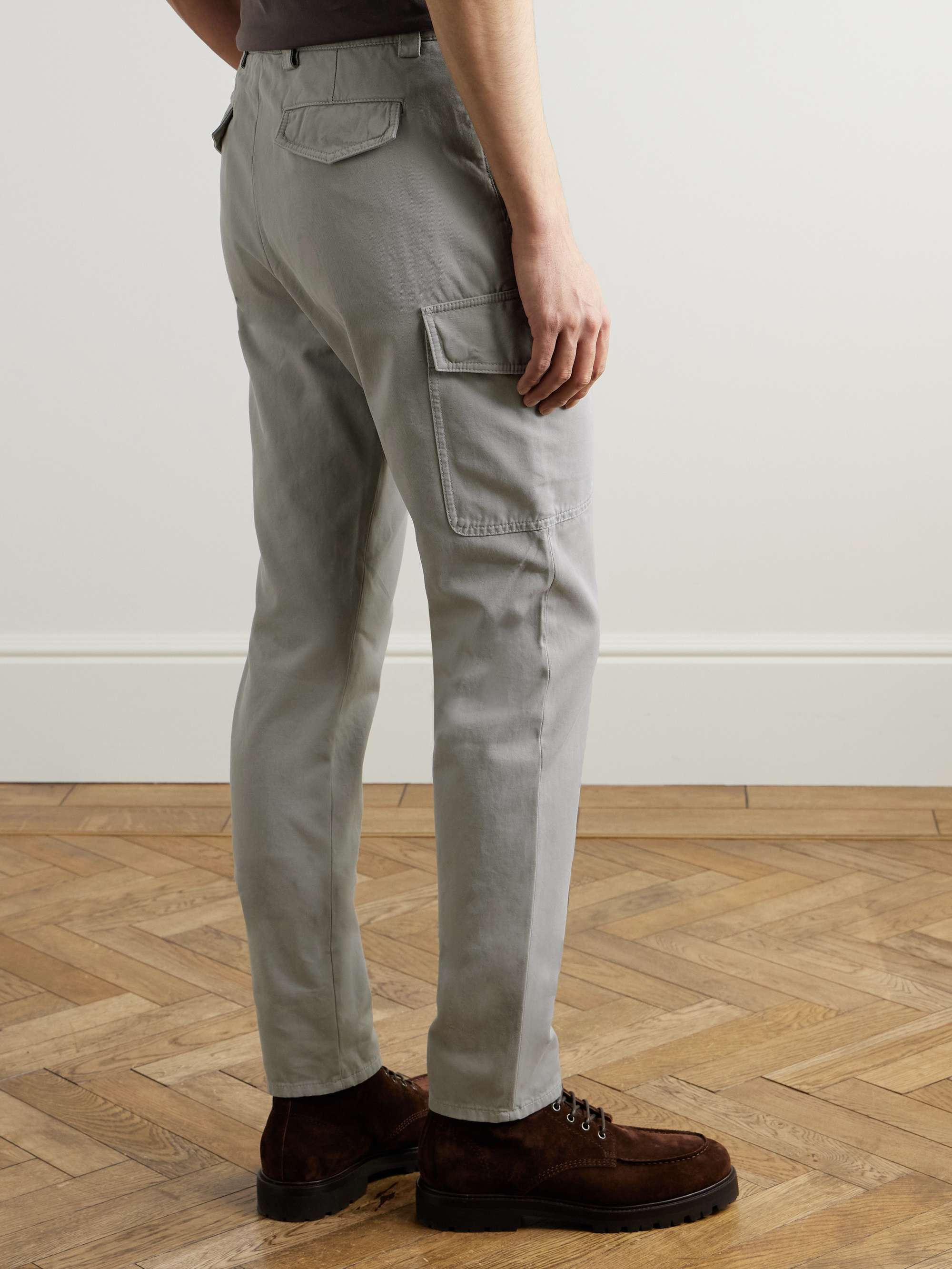 BRUNELLO CUCINELLI Straight-Leg Cotton-Gabardine Cargo Trousers