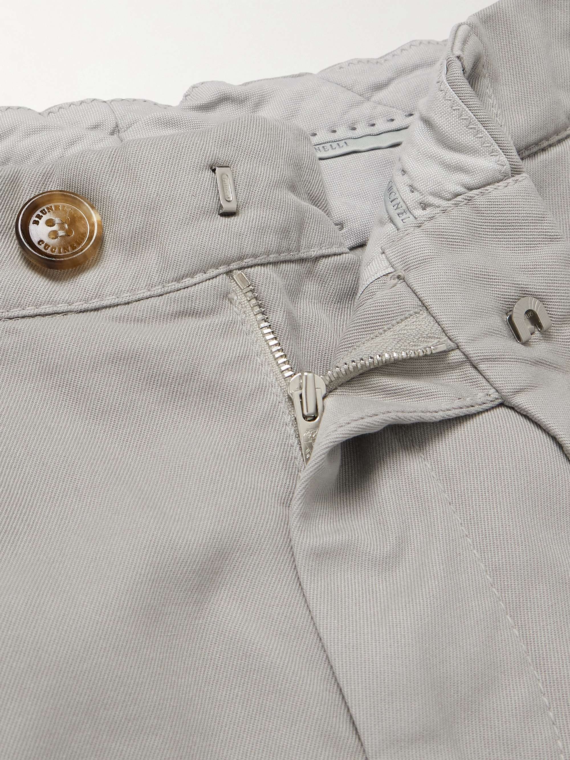 BRUNELLO CUCINELLI Straight-Leg Cotton-Gabardine Cargo Trousers