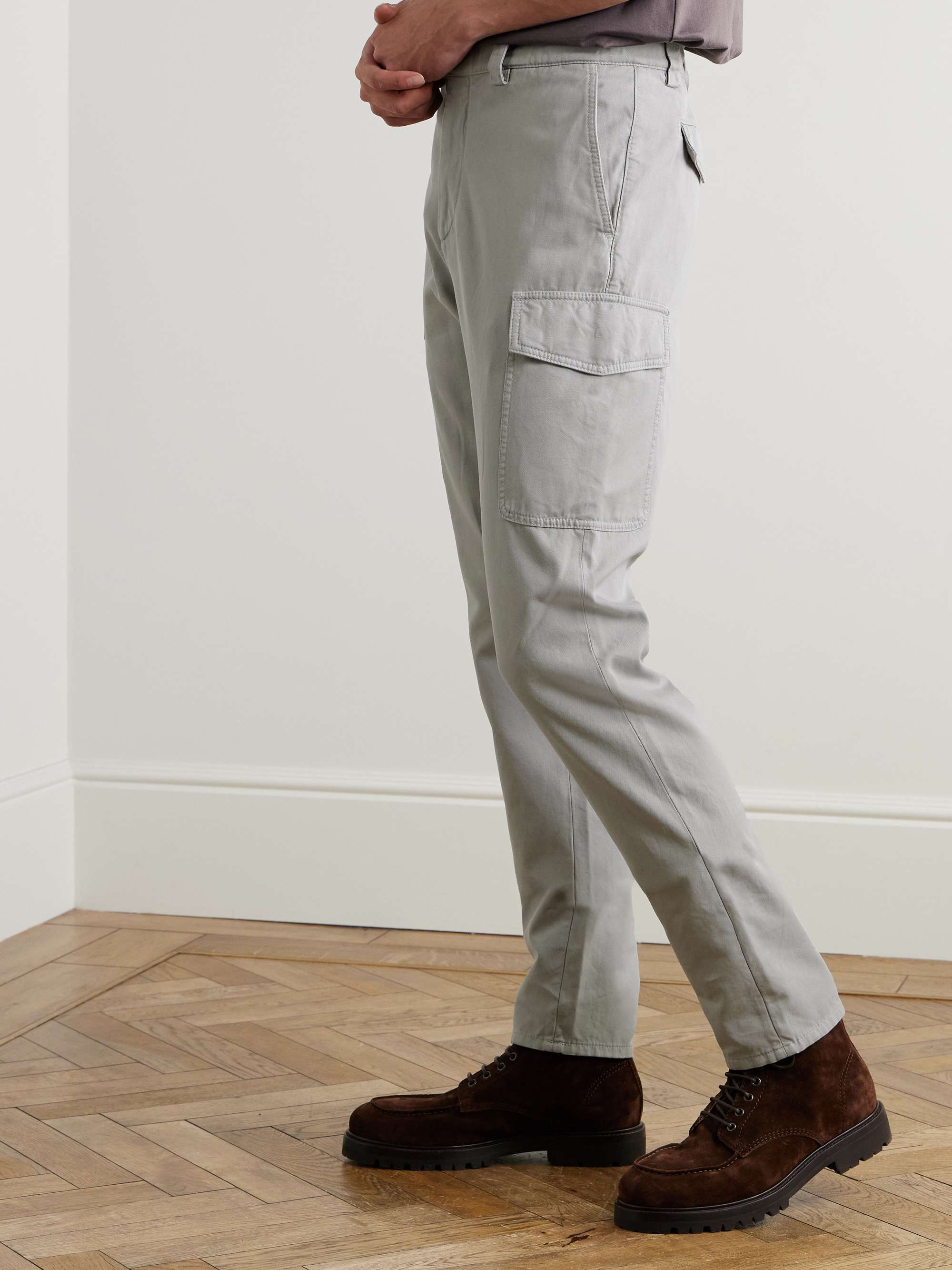 BRUNELLO CUCINELLI Straight-Leg Cotton-Gabardine Cargo Trousers