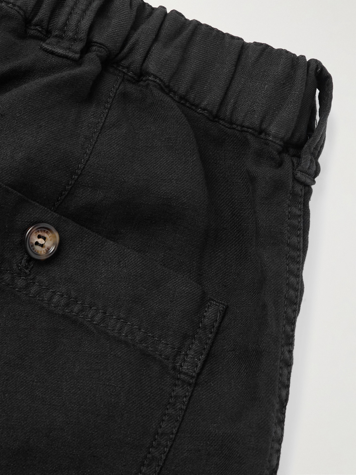 Brunello Cucinelli Tinto Wide-leg Linen-twill Trousers In Black