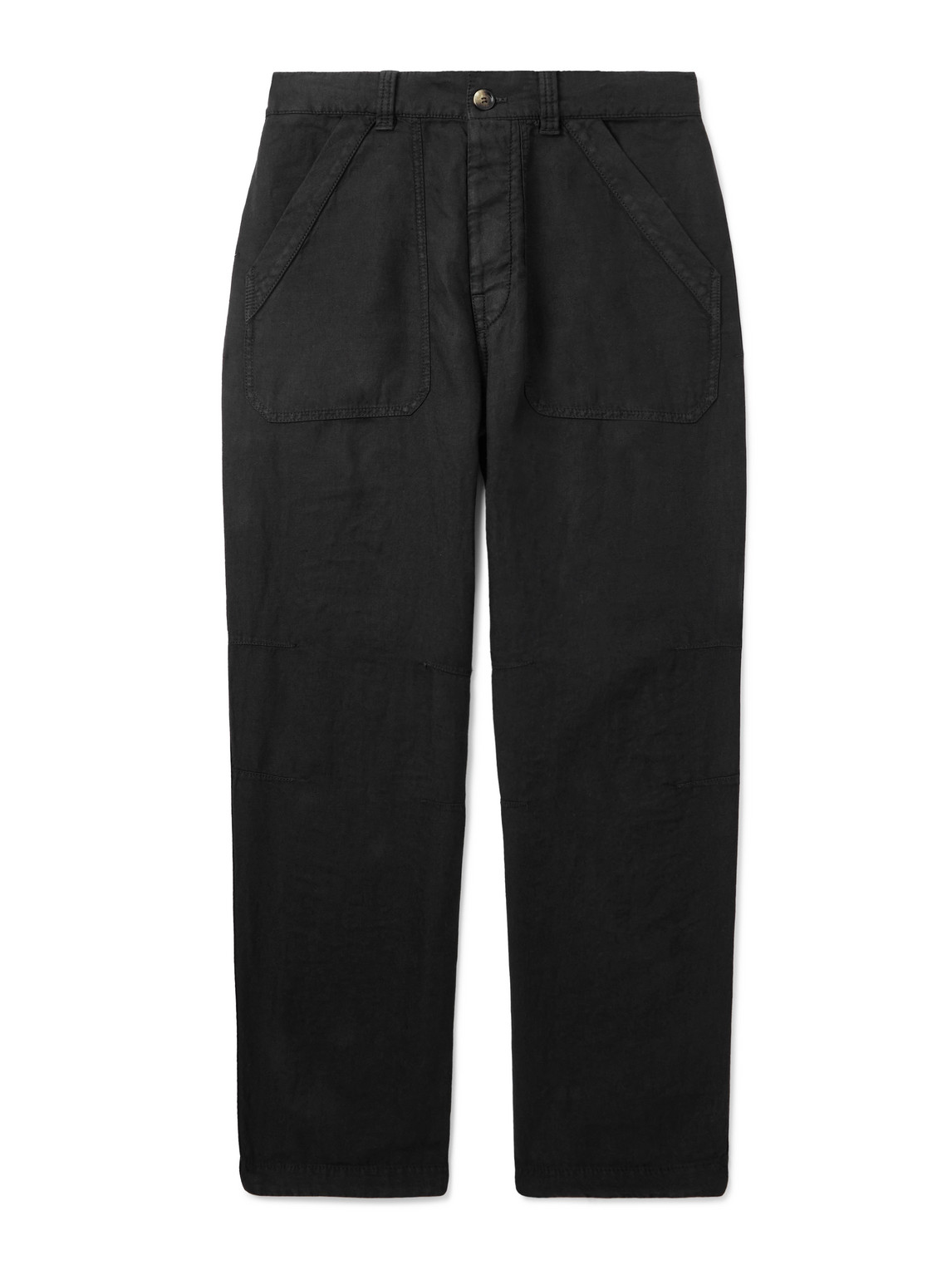 Brunello Cucinelli Tinto Wide-leg Linen-twill Trousers In Black