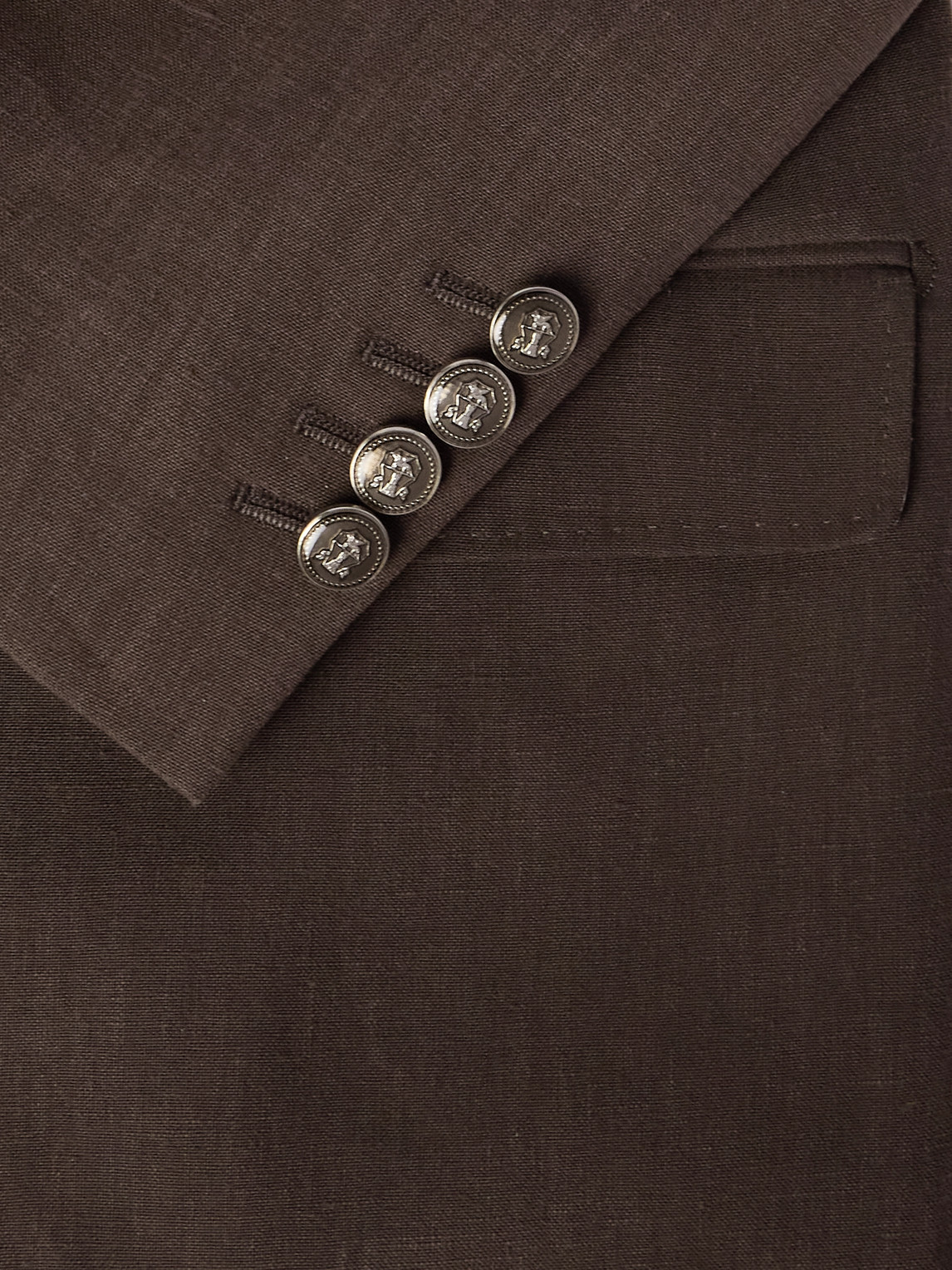 Brunello Cucinelli Double-Breasted Linen Suit Jacket - Men