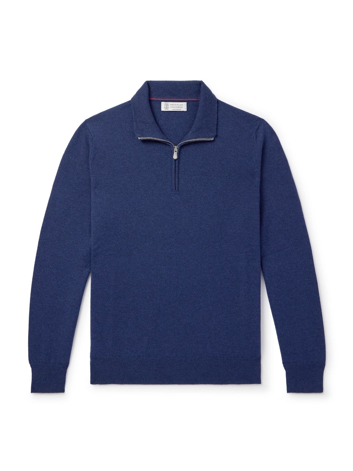 Brunello Cucinelli Cashmere Half-zip Sweater In Blue