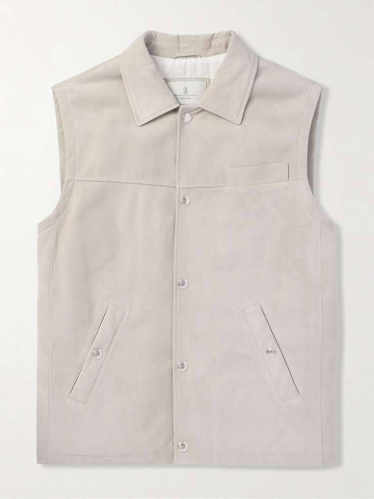 Brunello Cucinelli — Suede Gilet