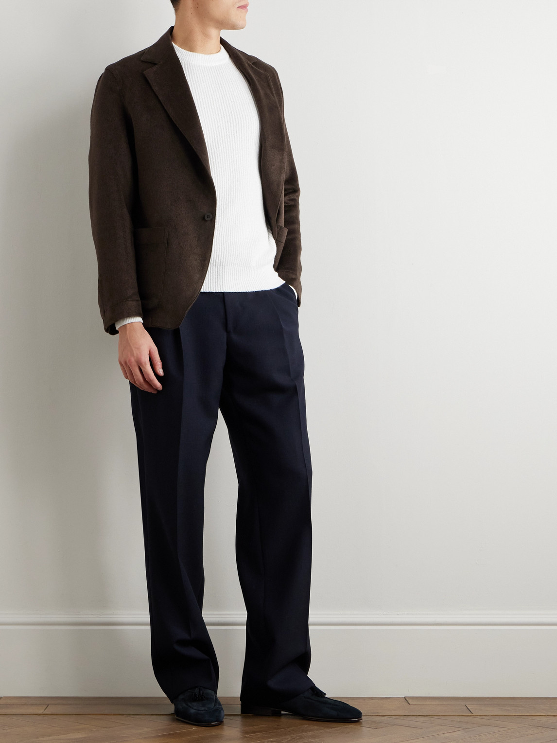 Brunello Cucinelli Ribbed Cotton Sweater In White