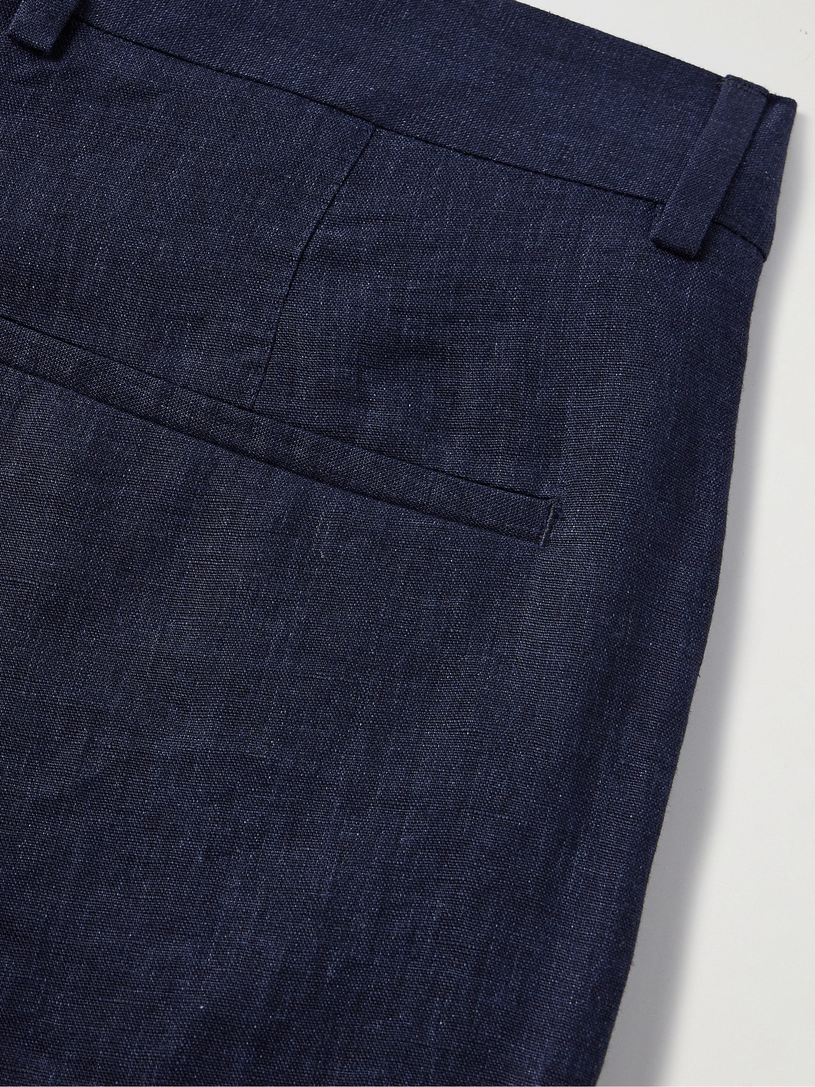 Pleated Linen Suit Trousers Slim-Fit