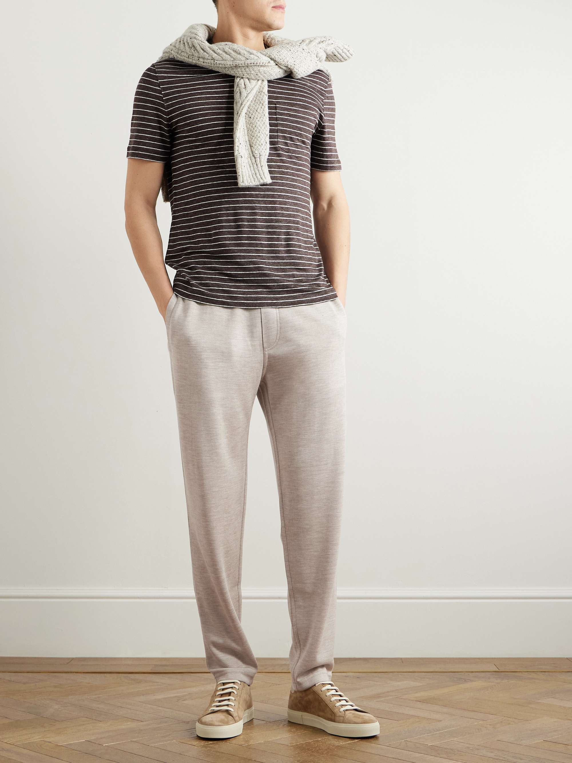 BRUNELLO CUCINELLI Tapered Cashmere-Blend Jersey Sweatpants