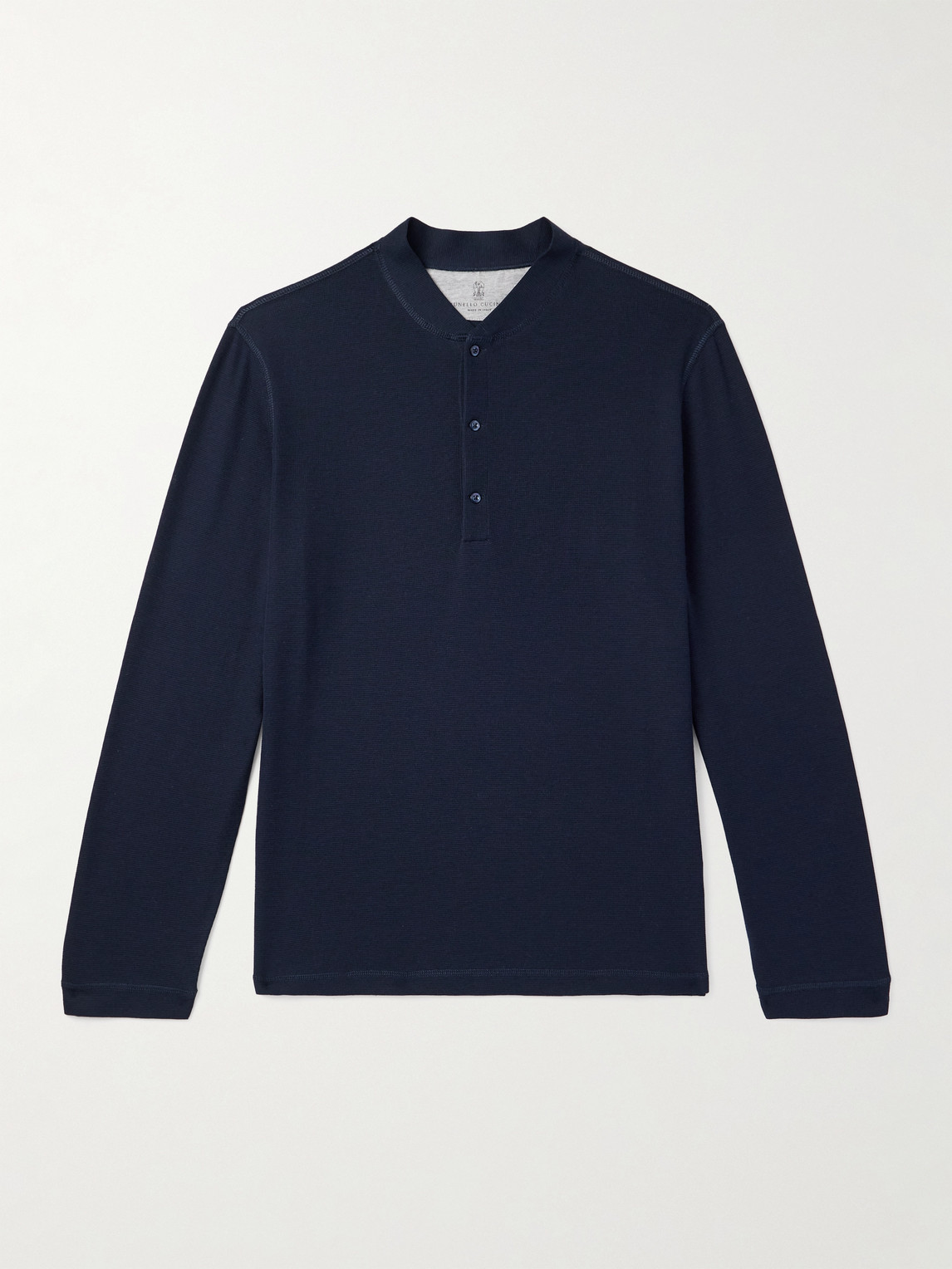 Brunello Cucinelli Cotton and Silk-Blend Henley T-Shirten
