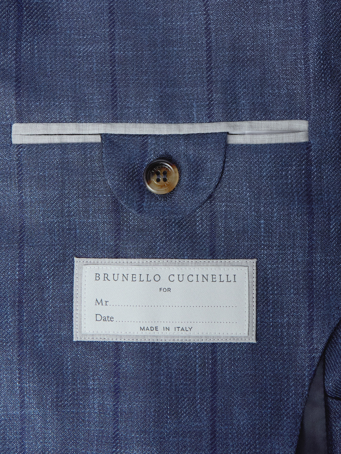 Brunello Cucinelli Wool, Linen And Silk-blend Suit Jacket In Blue