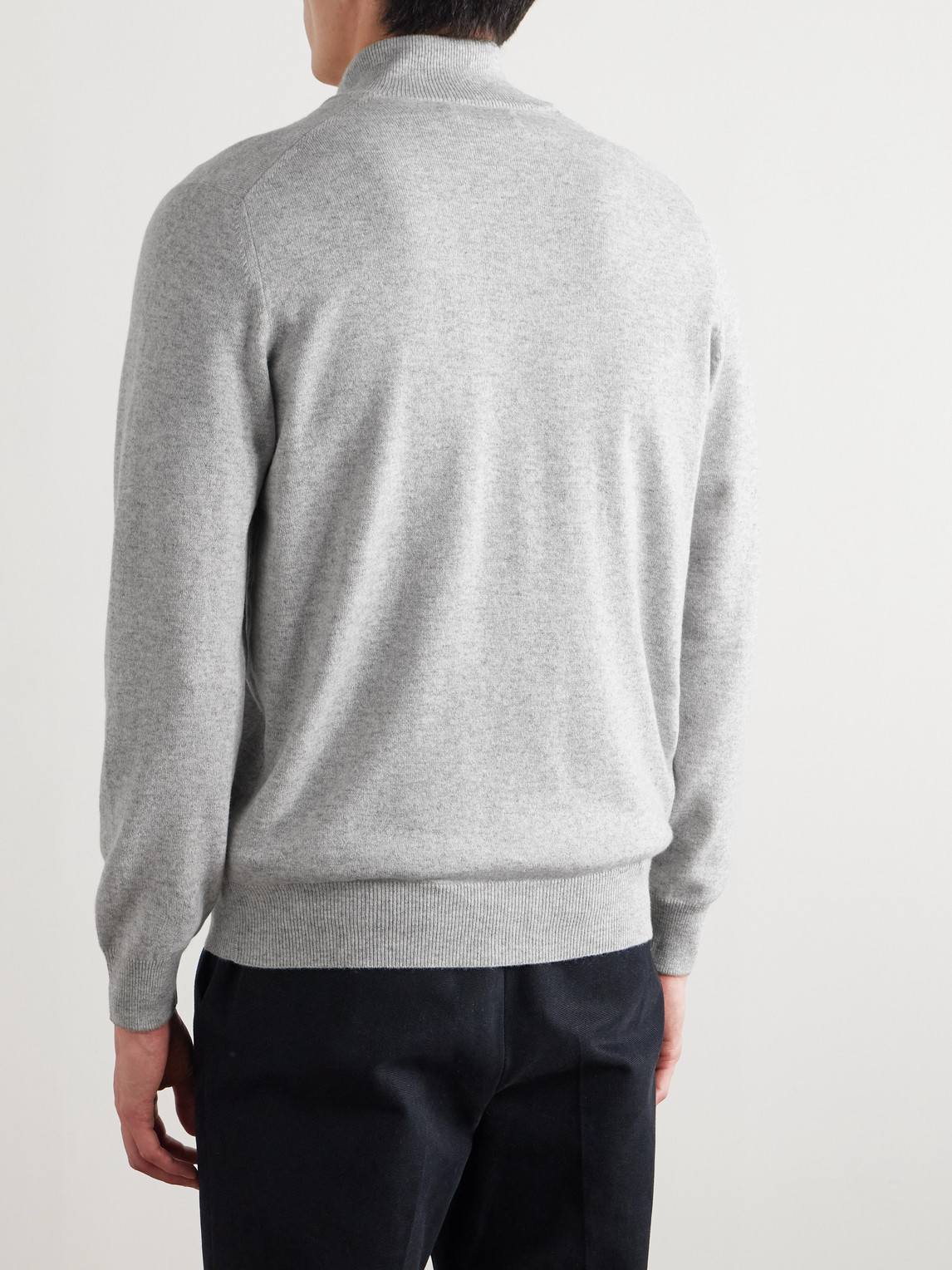 Brunello Cucinelli Cashmere Zip-up Sweater In Gray