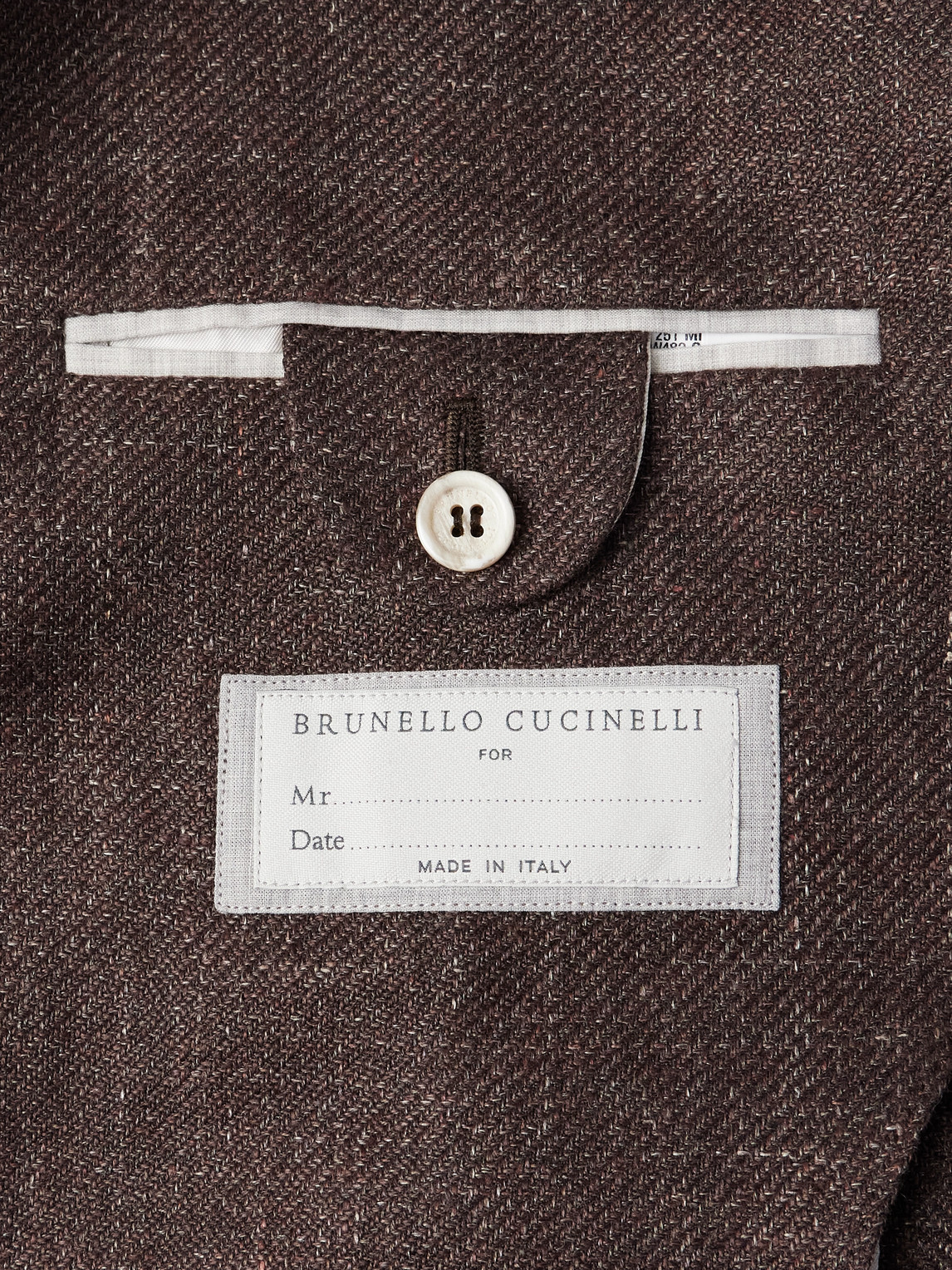 Brunello Cucinelli Linen, Wool And Silk-blend Blazer In Brown