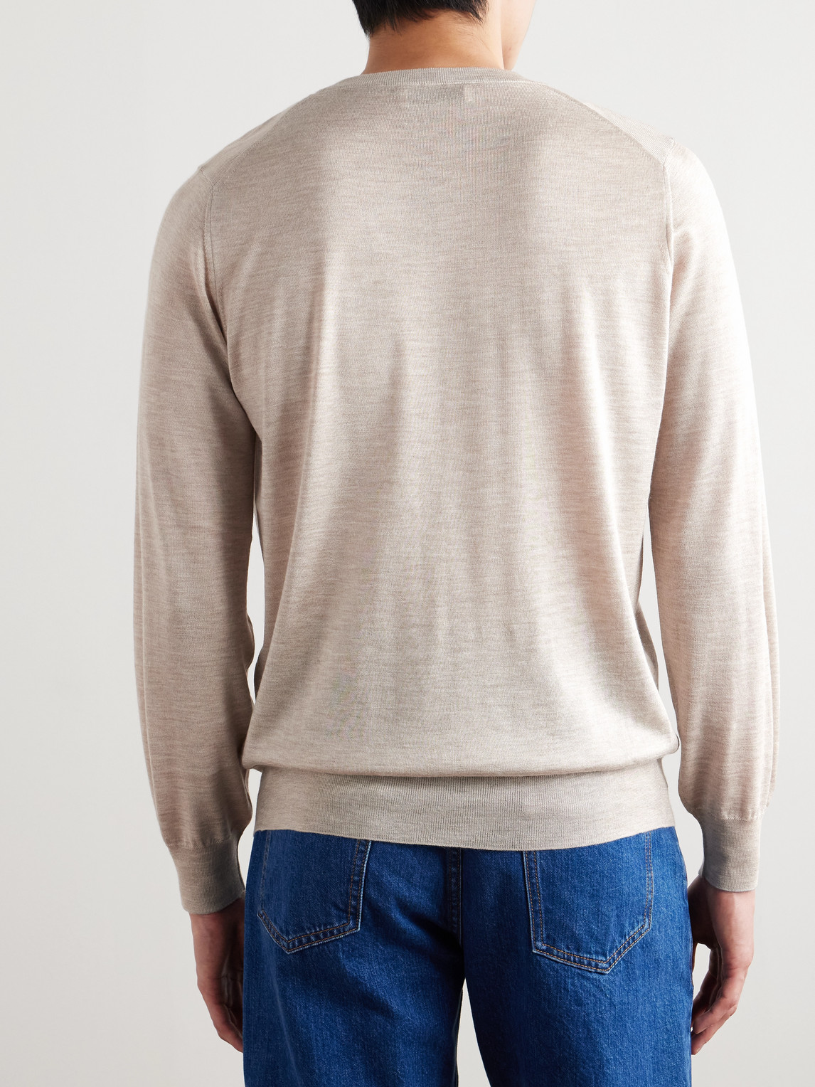 Brunello Cucinelli Cashmere And Silk-blend Sweater In Neutrals