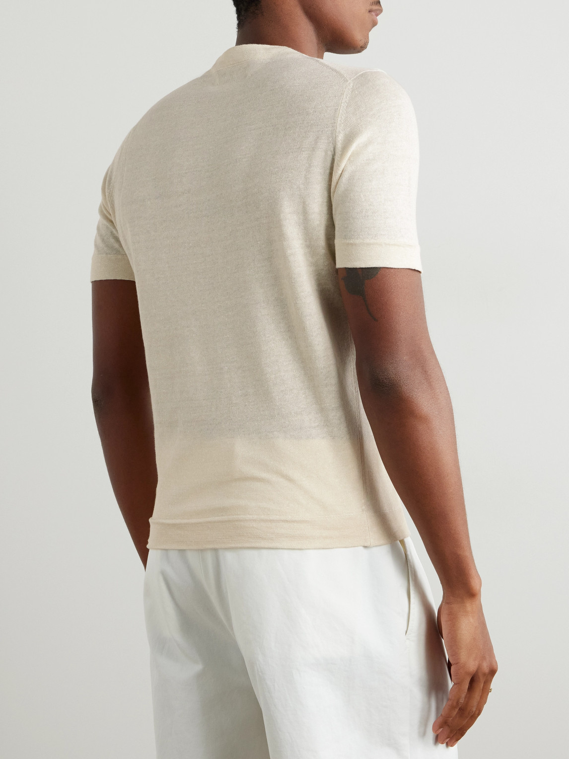 Brunello Cucinelli Linen And Cotton-blend T-shirt In Neutrals