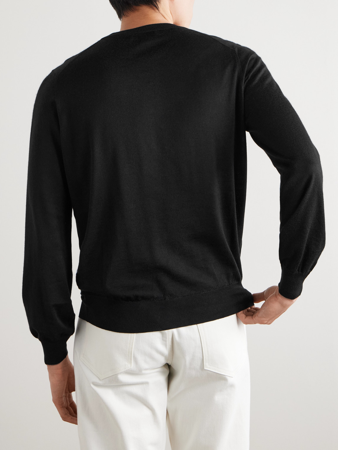 Brunello Cucinelli Cashmere And Silk-blend Sweater In Black