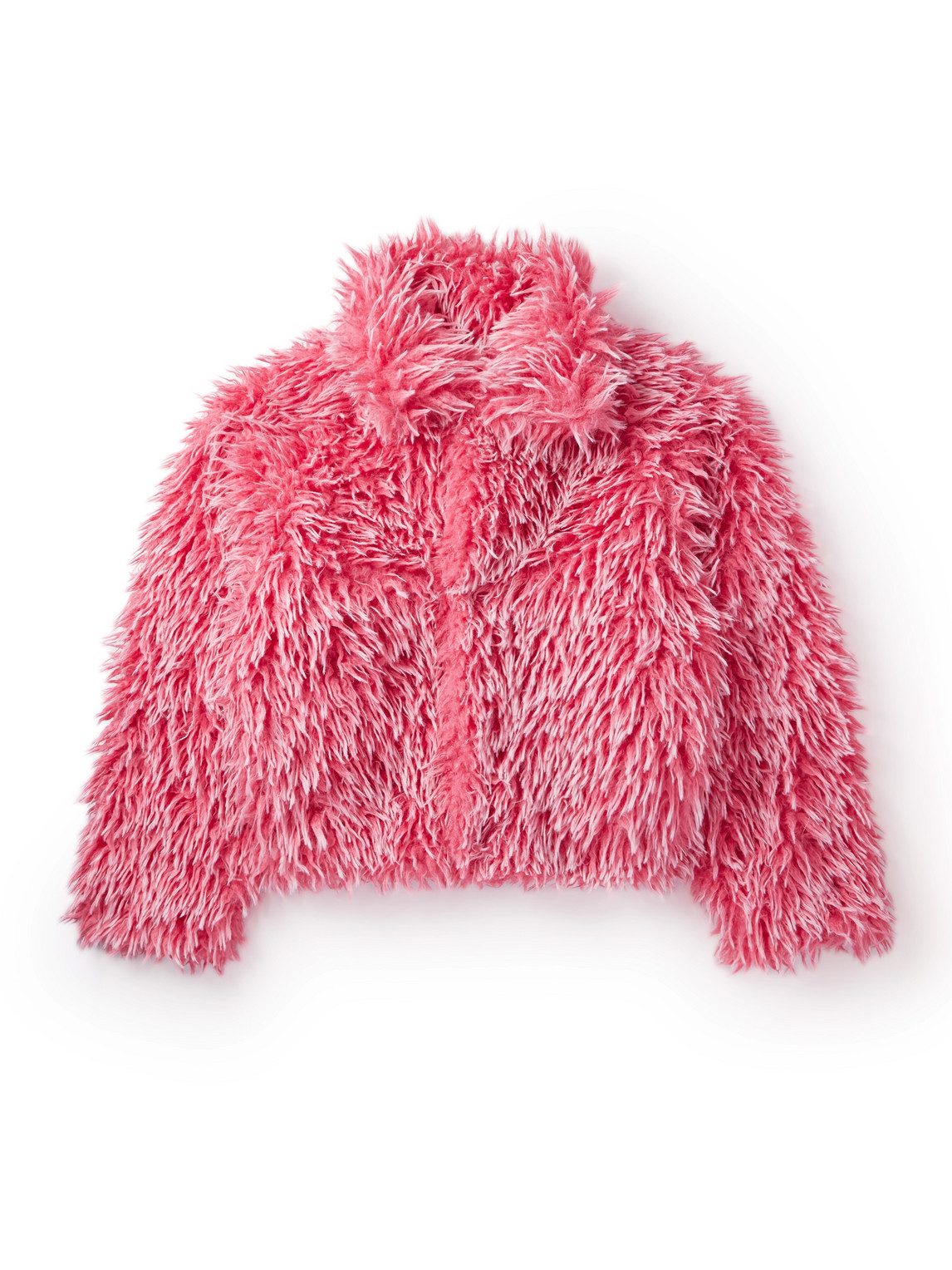 Erl Hooded Plush Fabric Jacket In Pink