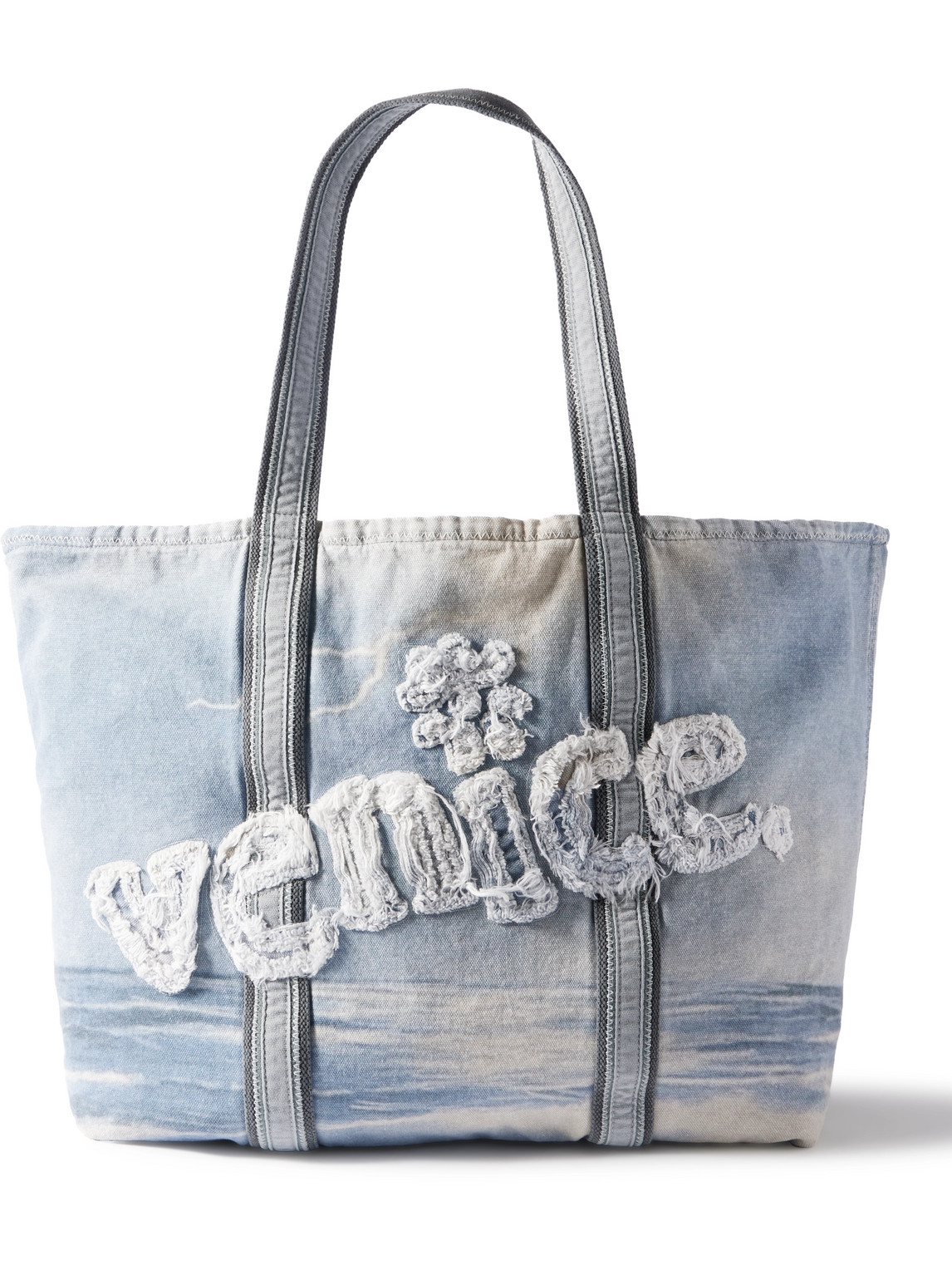 Venice Logo-Appliquéd Denim Tote Bag