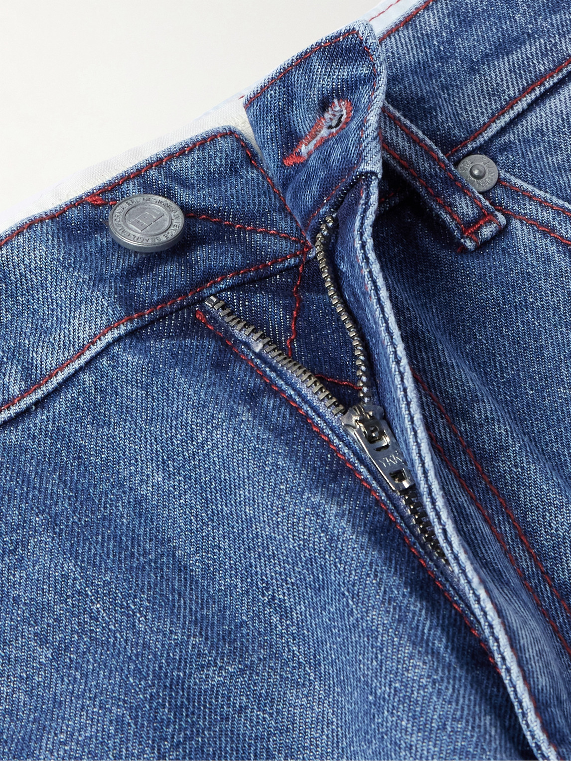 Erl Indiana Skate Wide-leg Denim Shorts In Blue