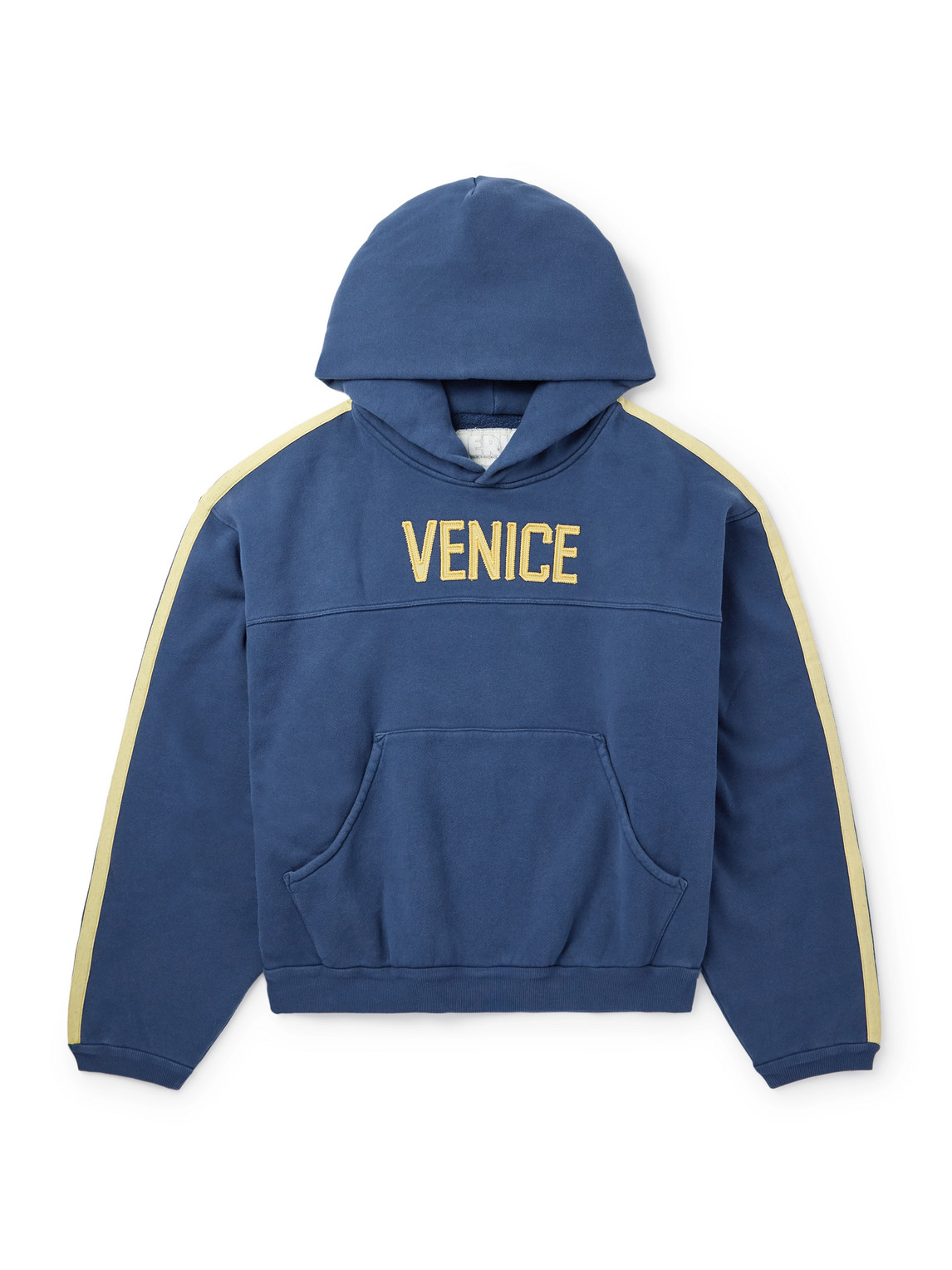Venice Football Cropped Appliquéd Cotton-Blend Jersey Hoodie