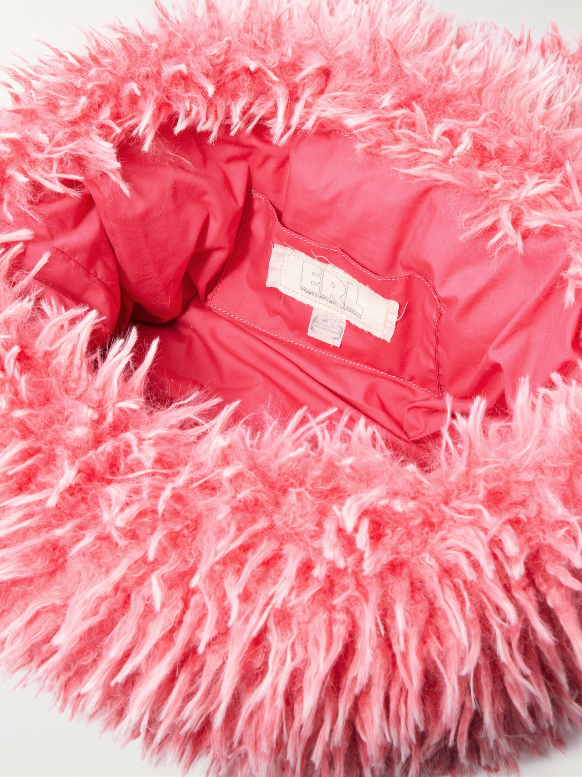 Erl Fleece Messenger Bag In Pink
