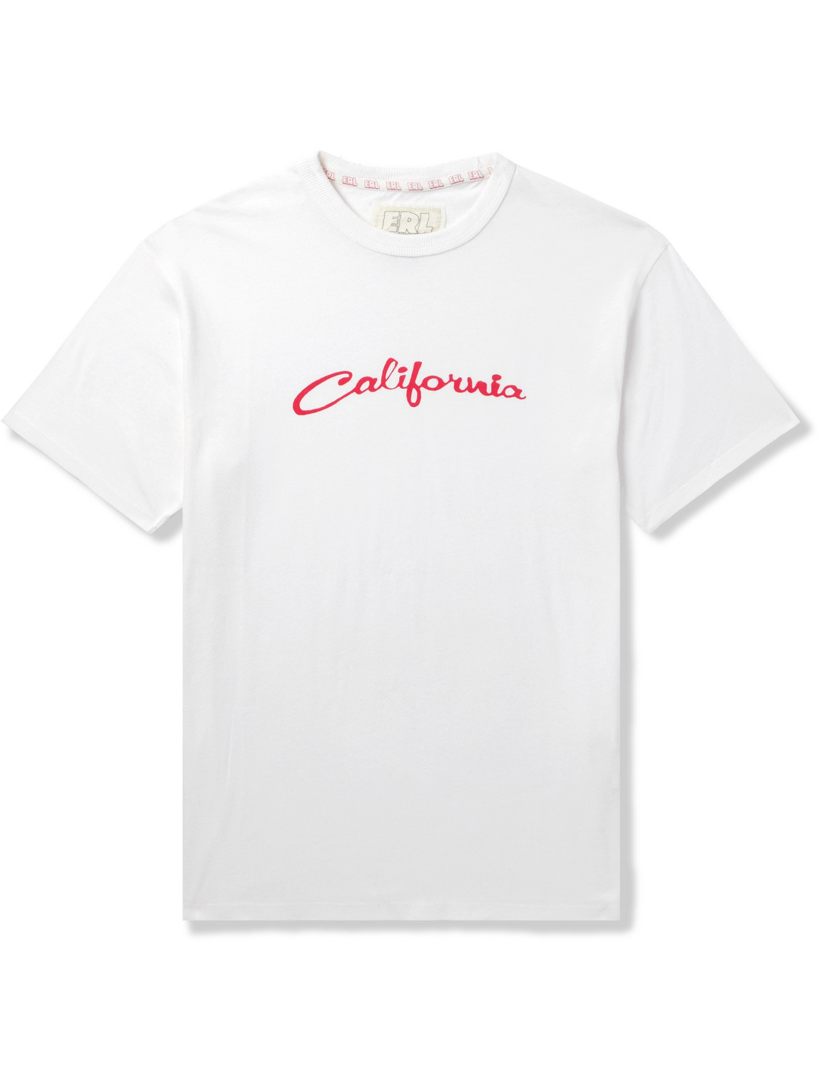 Shop Erl California Slim-fit Printed Cotton-jersey T-shirt In White