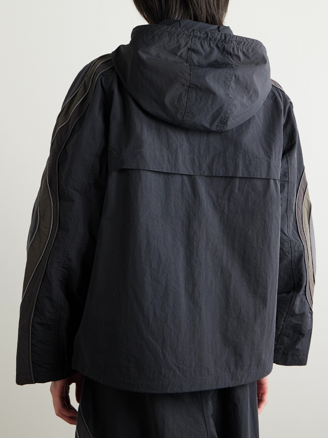  Erl - Ufo Striped Shell Hooded Jacket - Men - Black - S 
