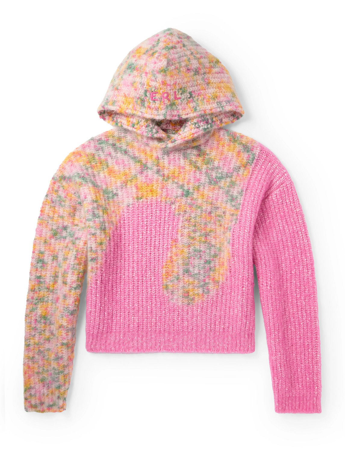 Swirl Oversized Logo-Embroidered Ribbed-Knit Hooded Sweater