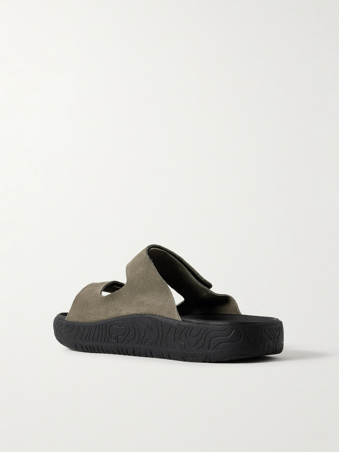 Veja Etna Logo-debossed Suede Slides In Green