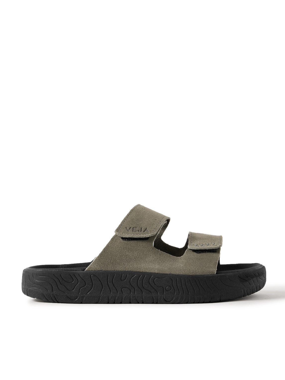 Veja Etna Logo-debossed Suede Slides In Green