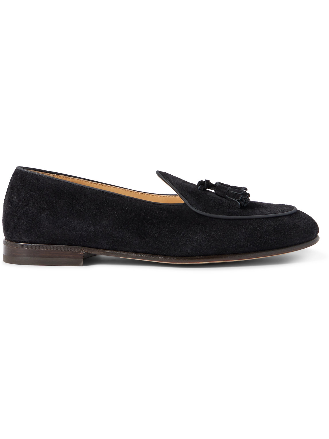 Brunello Cucinelli Tasselled Leather-trimmed Suede Loafers In Black