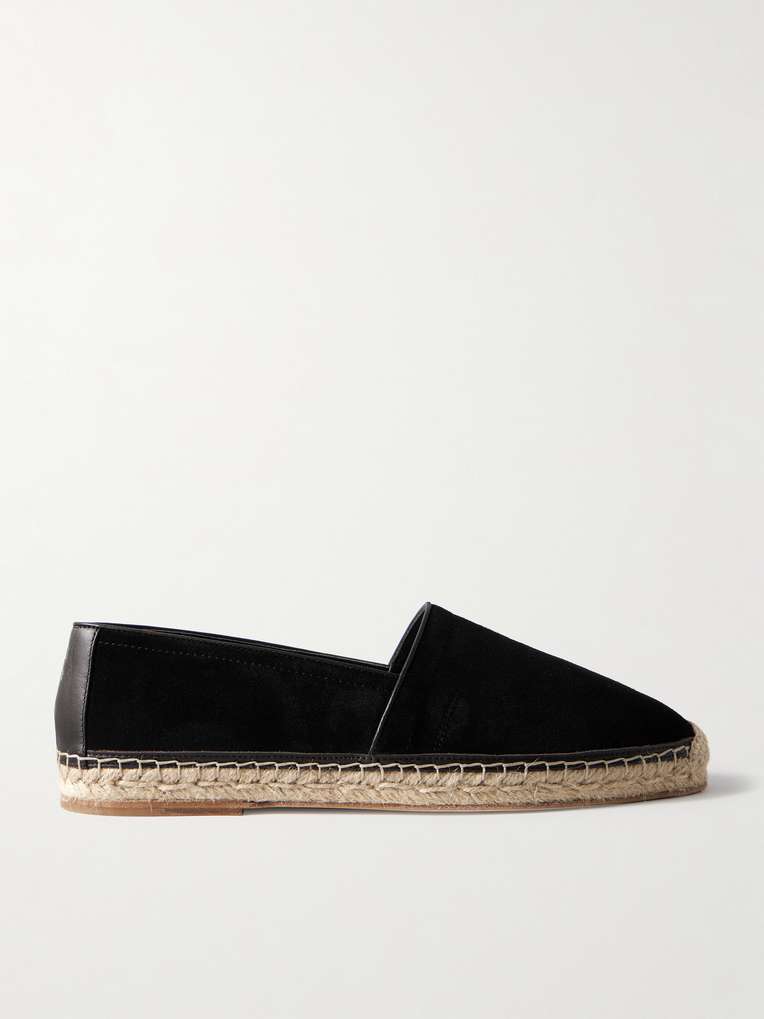 Brunello Cucinelli — Leather-Trimmed Suede Espadrilles