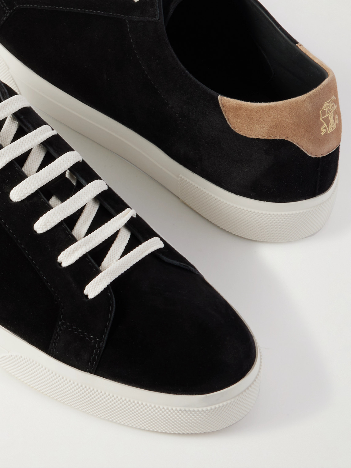 Brunello Cucinelli Vulky Suede Sneakers In Black