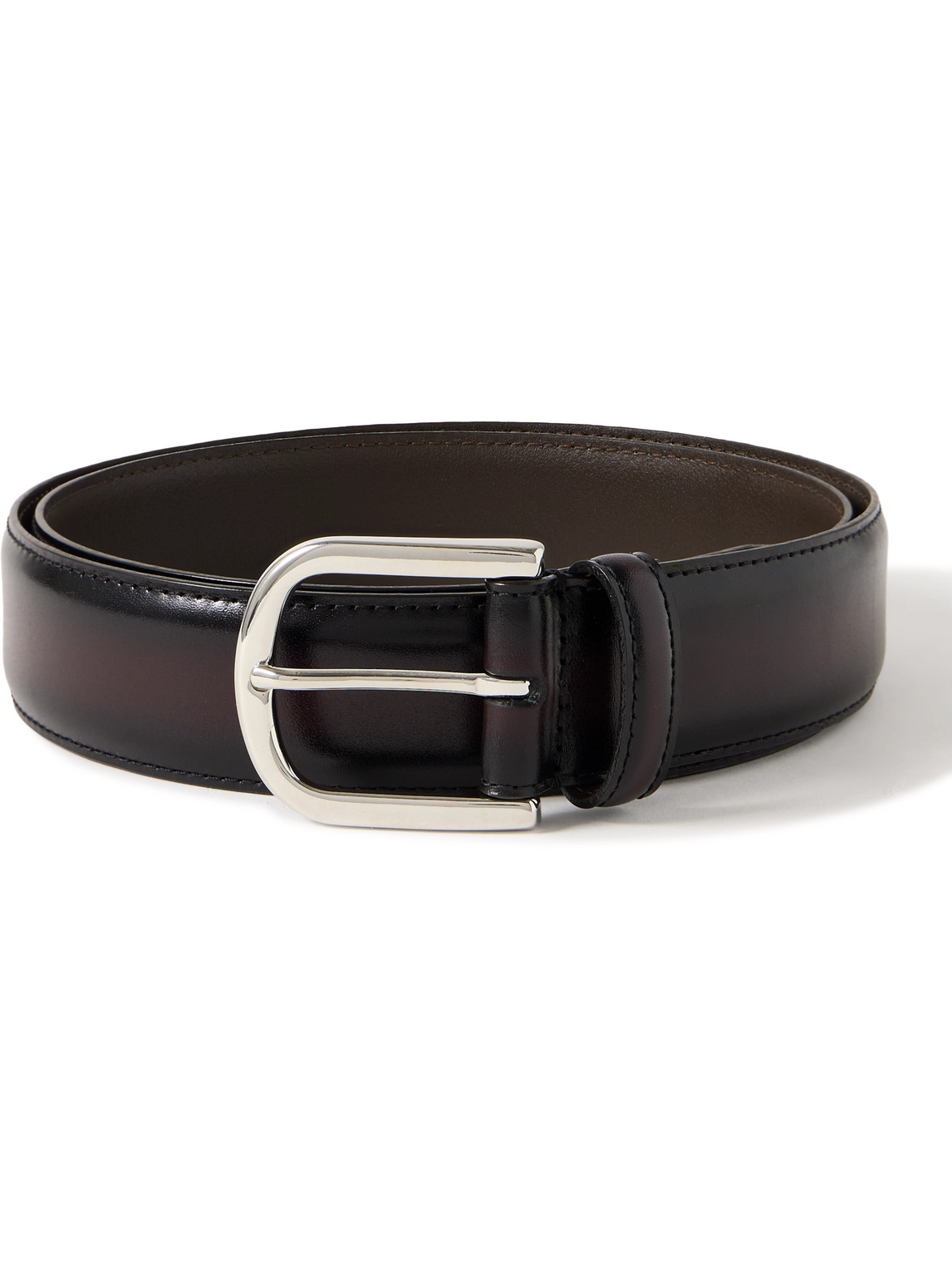 Anderson's 3.5cm Burnished-leather Belt In Burgundy