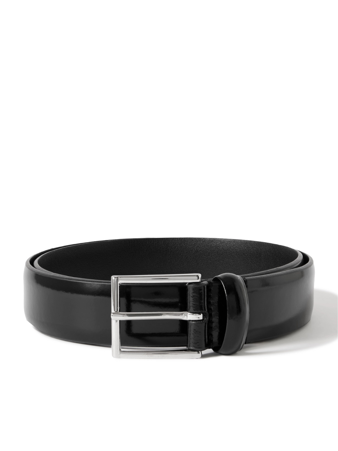 Anderson's 3cm Glossed-leather Belt In Black
