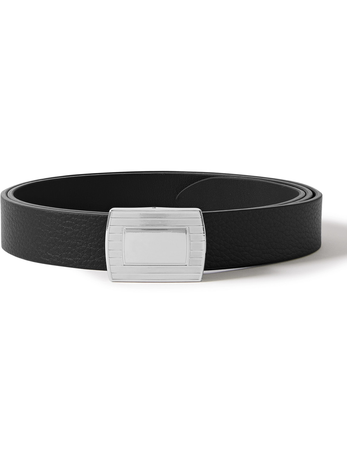 Anderson's Square-plaque Leather Belt In Black
