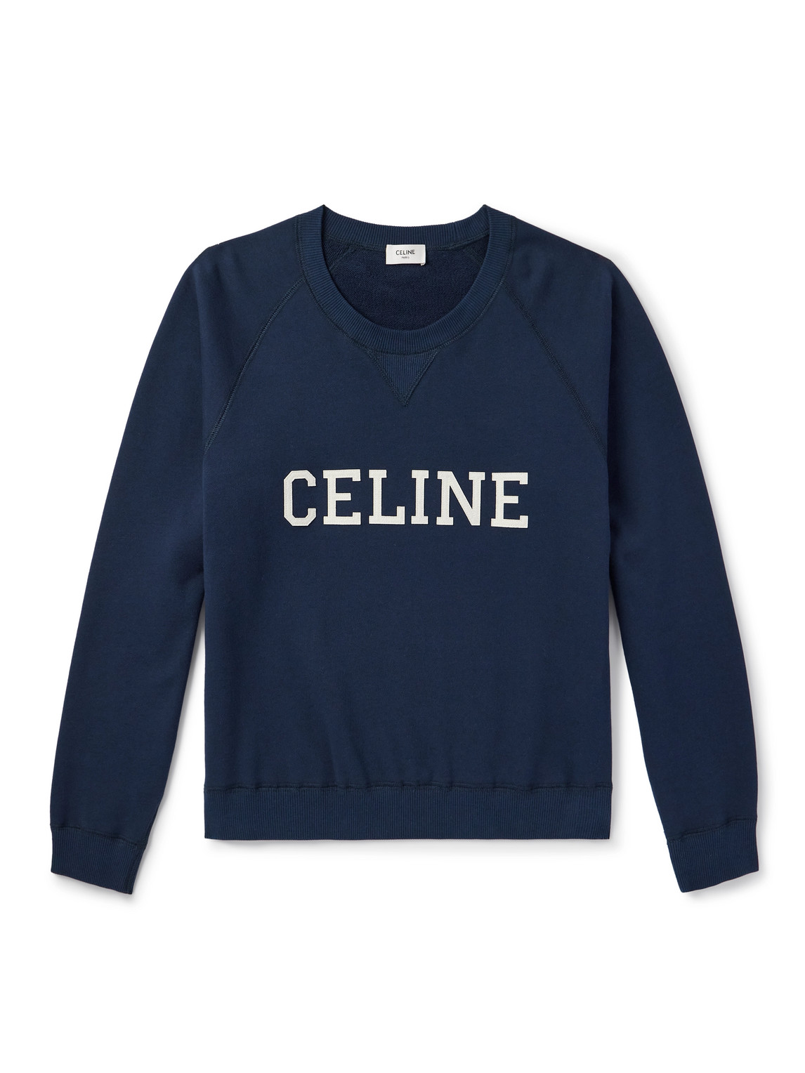 Celine Regular Sweatshirt In Brushed Cotton Fabric In Blue