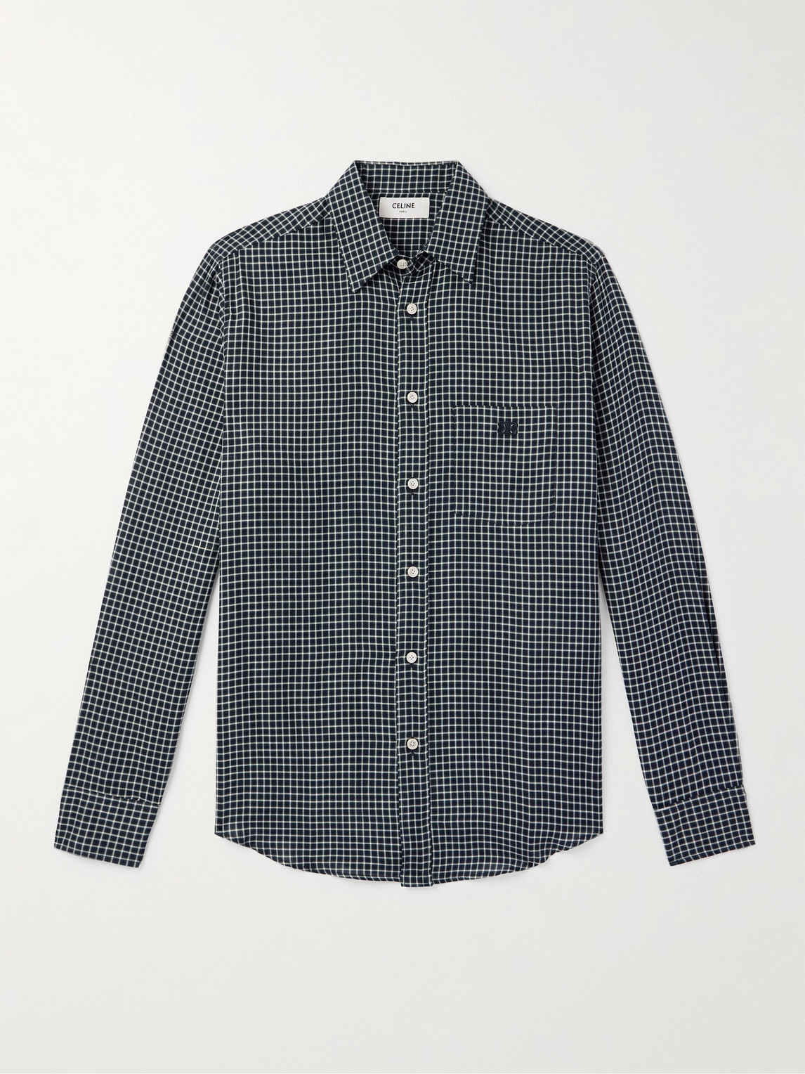 Logo-Embroidered Checked Cotton Shirt