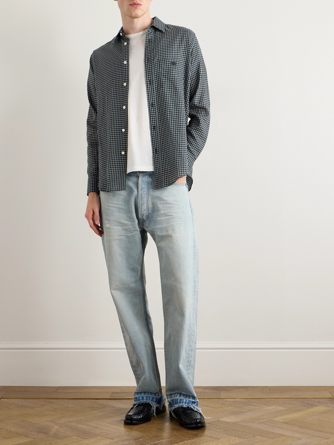 Logo-Embroidered Checked Cotton Shirt — 2
