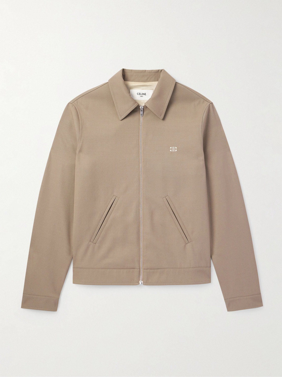 Triomphe Logo-Embroidered Wool-Blend Twill Jacket