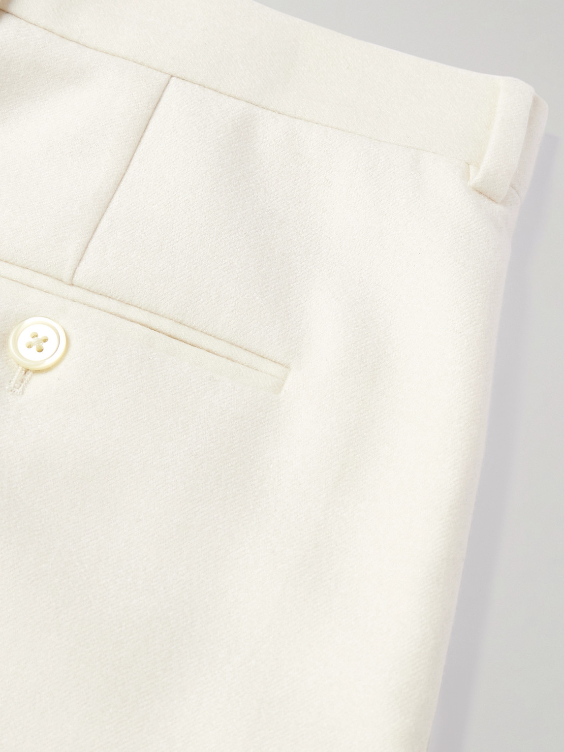 Celine Keith Tapered Pleated Cashmere-flannel Trousers In Neutral