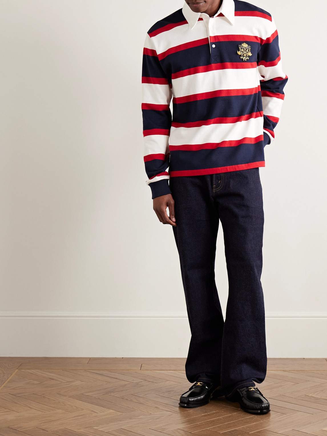 Logo-Appliquéd Striped Cotton-Jersey Polo Shirt — 2