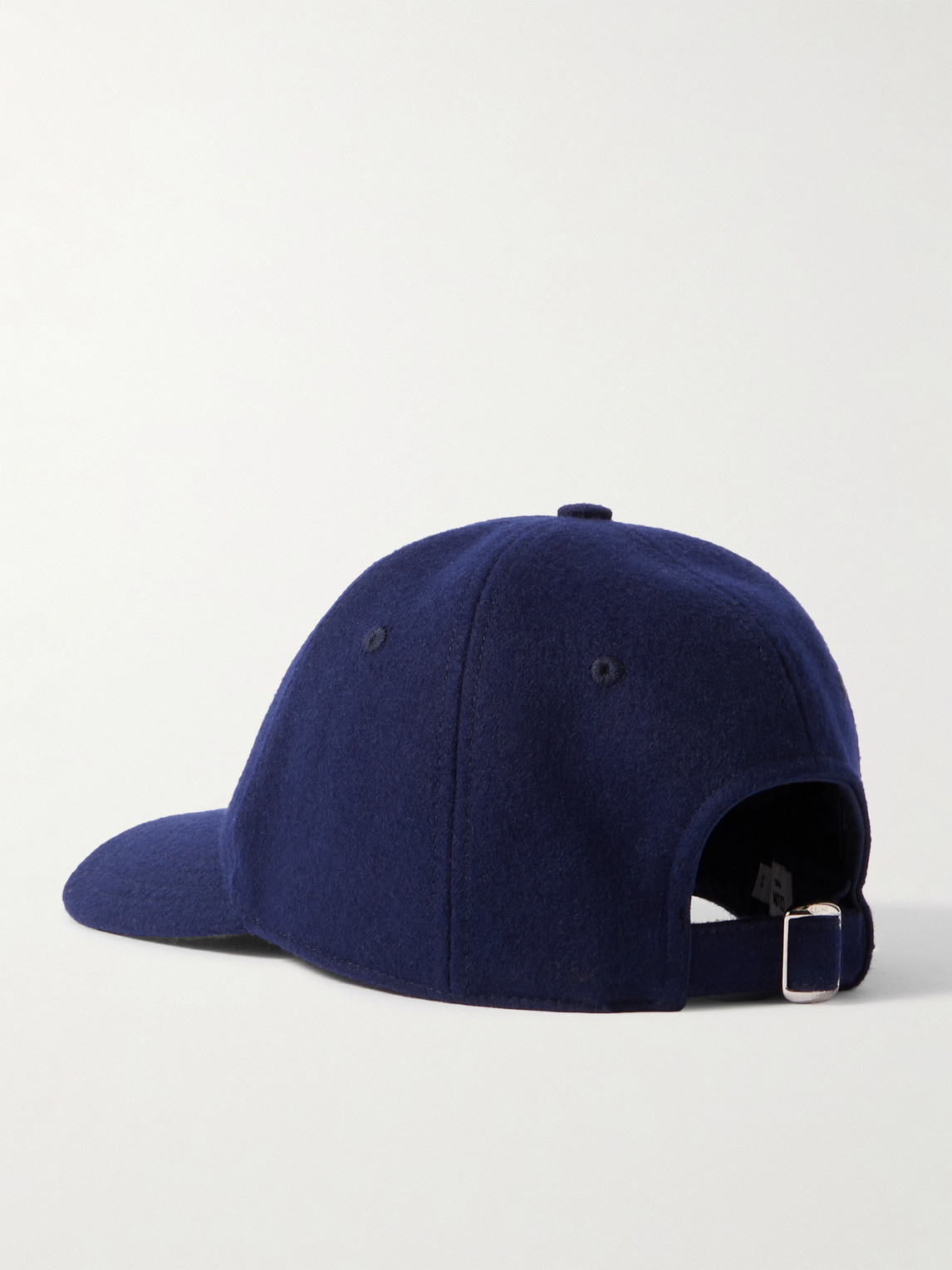Celine Logo-appliquéd Virgin Wool-blend Flannel Baseball Cap In Blue