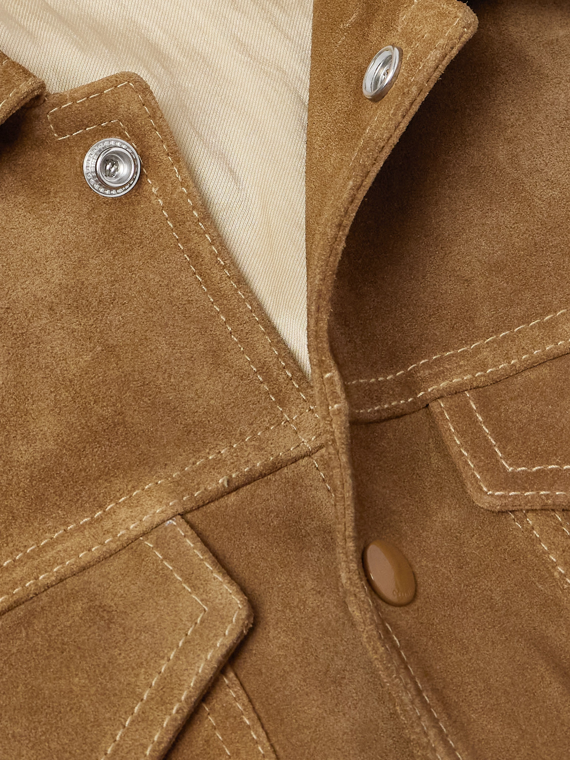 Celine Suede Trucker Jacker In Brown