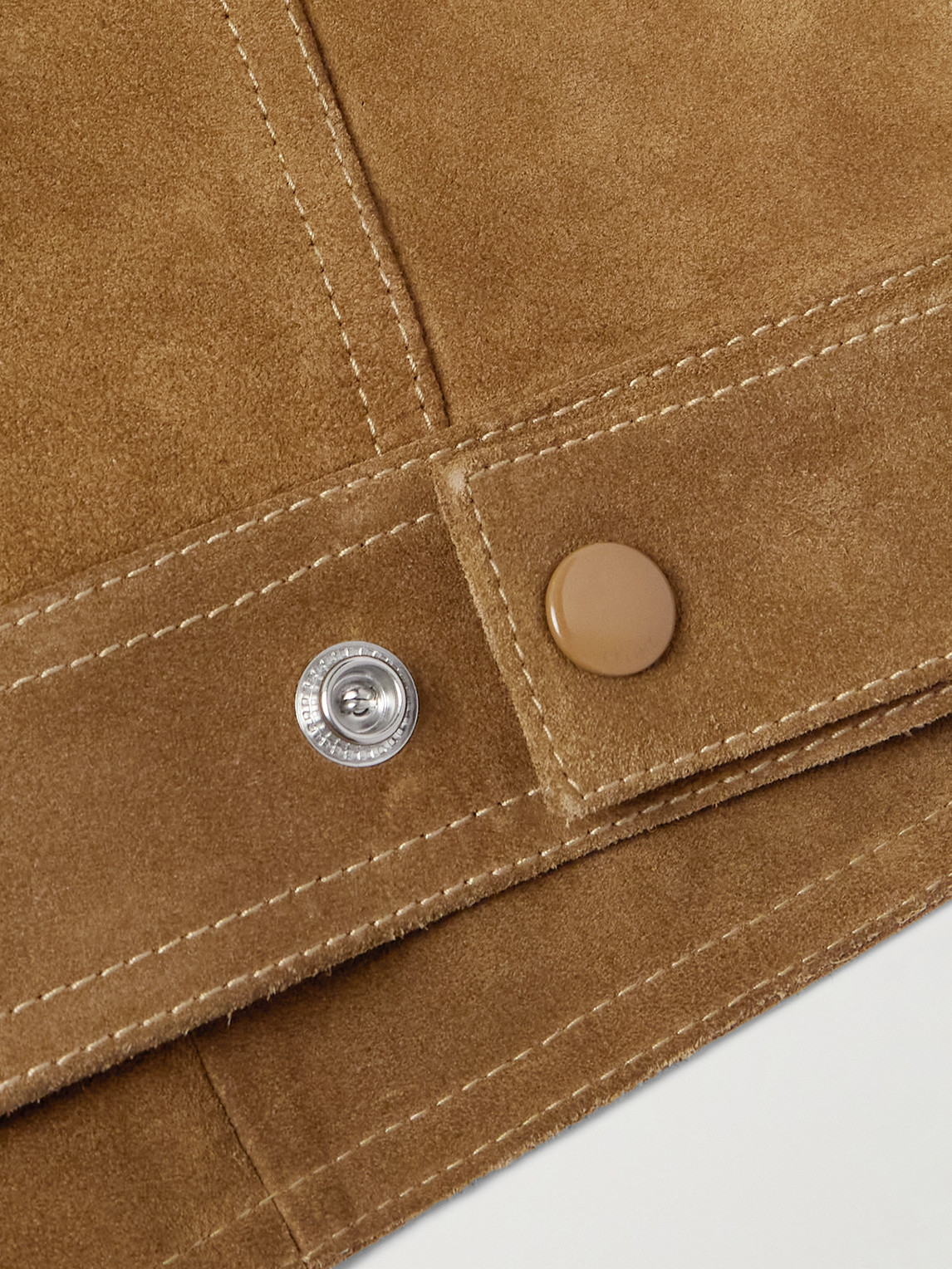 Celine Suede Trucker Jacker In Brown